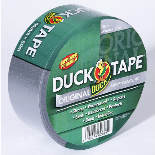 Duck Tape Original Silver, 50mm x 50m, Improved Formula High Strength 1