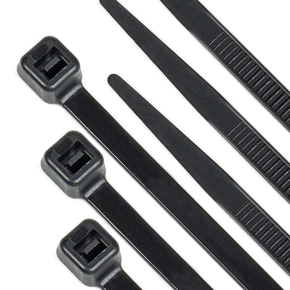 Photos - Electrical Wire & Cable Beshine Black Cable Ties, 300mm x 7.6mm, Pack of 100, 12" Premium Tie Wraps