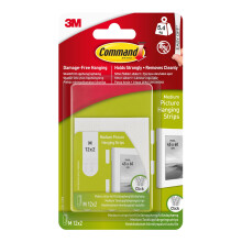 Command Picture Hanging Strips, Medium , 12 Pairs (24 Strips) Adhesive
