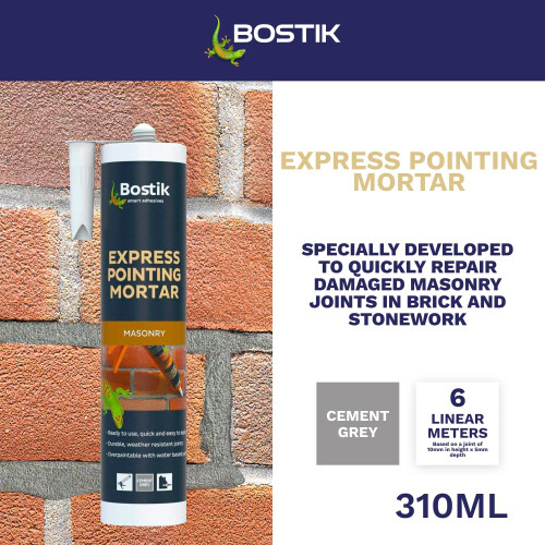 Bostik Express Pointing Mortar Grey , 310ml , Ready,to,Use , Brick & 1