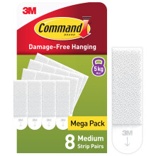 Command Medium Picture Hanging Strips, Value Pack , 8 Pairs (16 Strips)