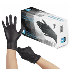 The Real Touch Black Nitrile Multi,Purpose Disposable Gloves, Powder Free,