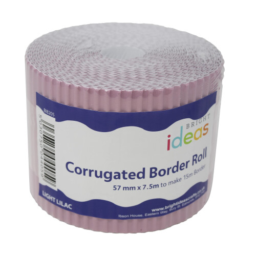 Bright Ideas Corrugated Border Roll for School Displays, Light Lilac, 57mm 1