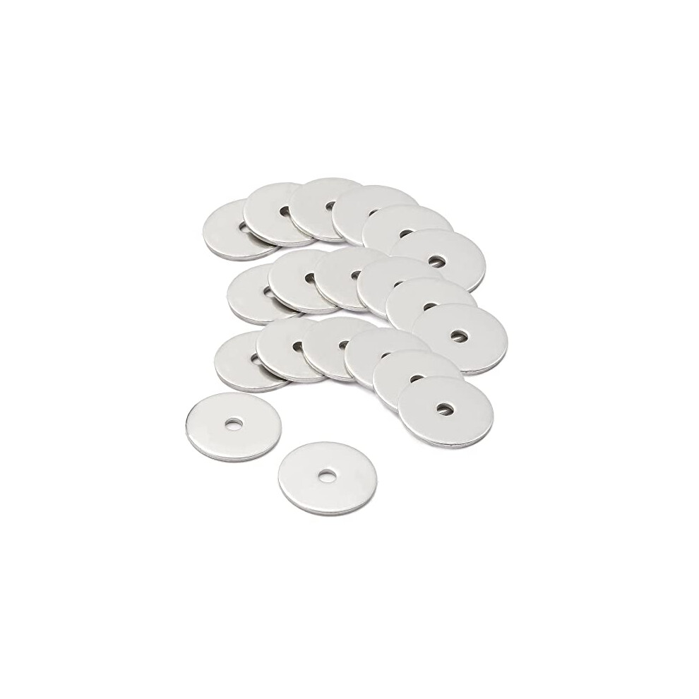 Amlooph M4 Washers, 30Mm Metal Flat Penny Washer, 1.5Mm Thick A2 304 89376843