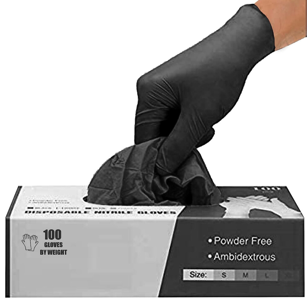 Pankti Black Nitrile Disposable Gloves Latex,Free, Powder,Free, Pack Of 13804626