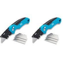 OX Tools P224301 Pro Heavy Duty Fixed Blade Folding Knife, Blue/Black (Pack