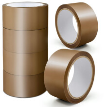 Stick Well Packaging Tape, Heavy Duty Brown Parcel Tape 6 Rolls With Low