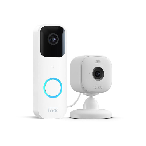 Blink Home Security Blink Video Doorbell + Blink Mini 2 – Plug,in smart security camera ,