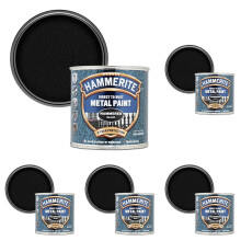 Hammerite Direct to Rust Metal Paint , Hammered Black Finish 250ML (Pack of
