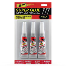 ELFY 3 Pack Super Glue All Purpose with Pin Point Nozzle 4g Super Fast