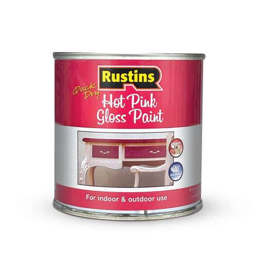 Rustins RUSTINS Hot Pink Gloss Paint 250ml
