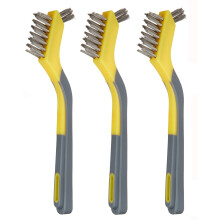 Amazon Basics Stainless Steel Mini Brushes, Soft Grip, 3,Pack, Assorted