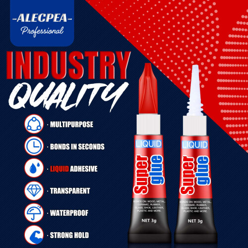 3g (12 Pack), Super Glue Liquid, All Purpose, Fast Setting, Ideal for 2