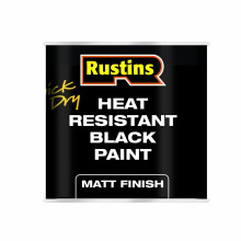 RUSTINS HRMB250 Quick Dry BlackPaint, Heat Resistant Black Paint 250ml