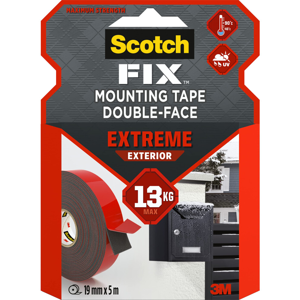 Scotch,Fix Double,Sided Extreme Exterior Mounting Tape 1 Roll (19Mm X 5M) 78480766