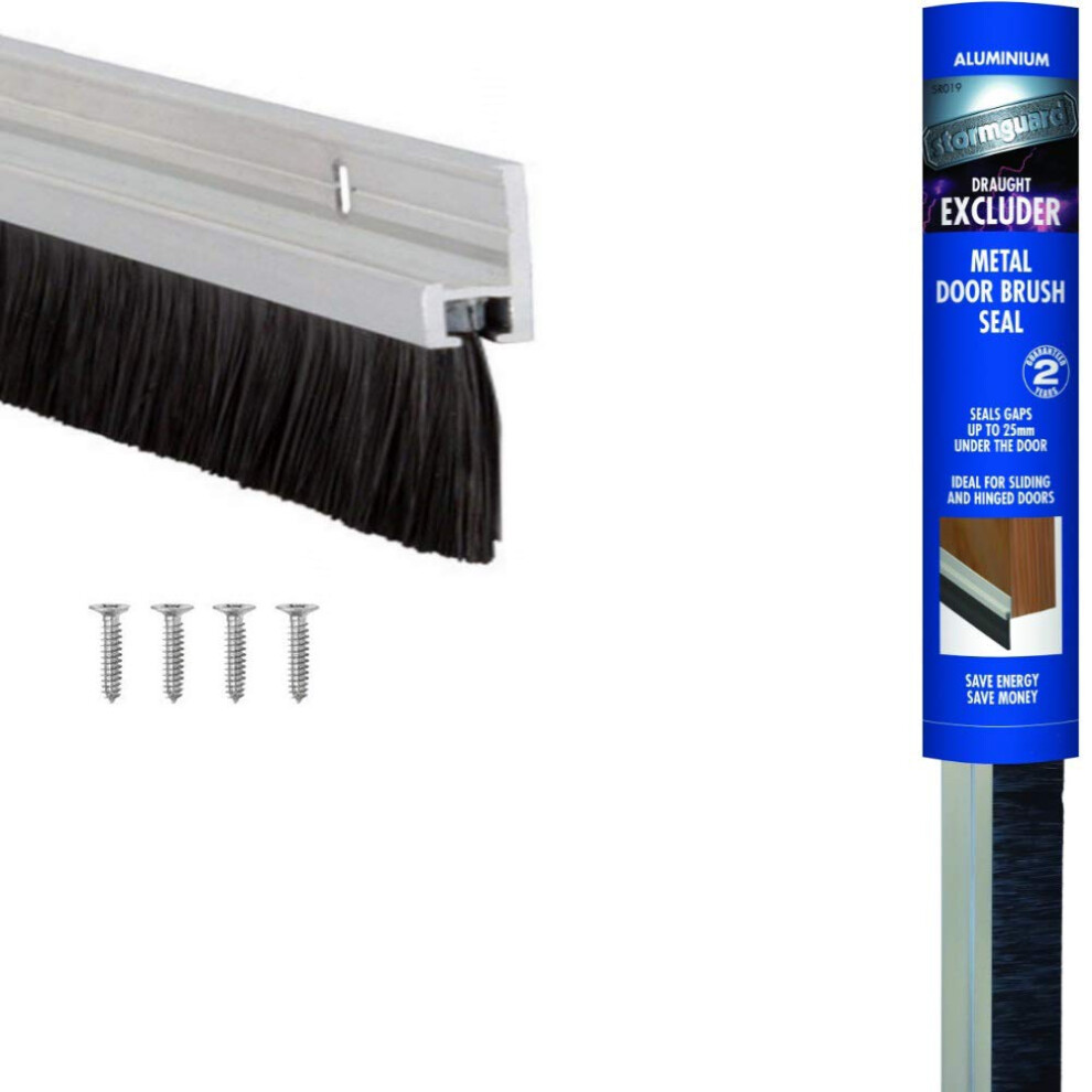 Stormguard 02Sr0190914a Aluminium Door Brush Strip Draught Excluder 94546484