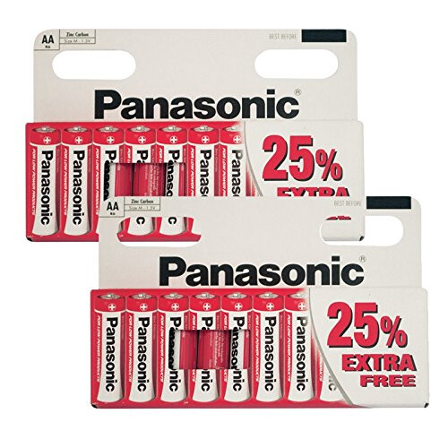 Panasonic Panasonic, AA, Red, Zinc, Batteries, 20, 2x, 10