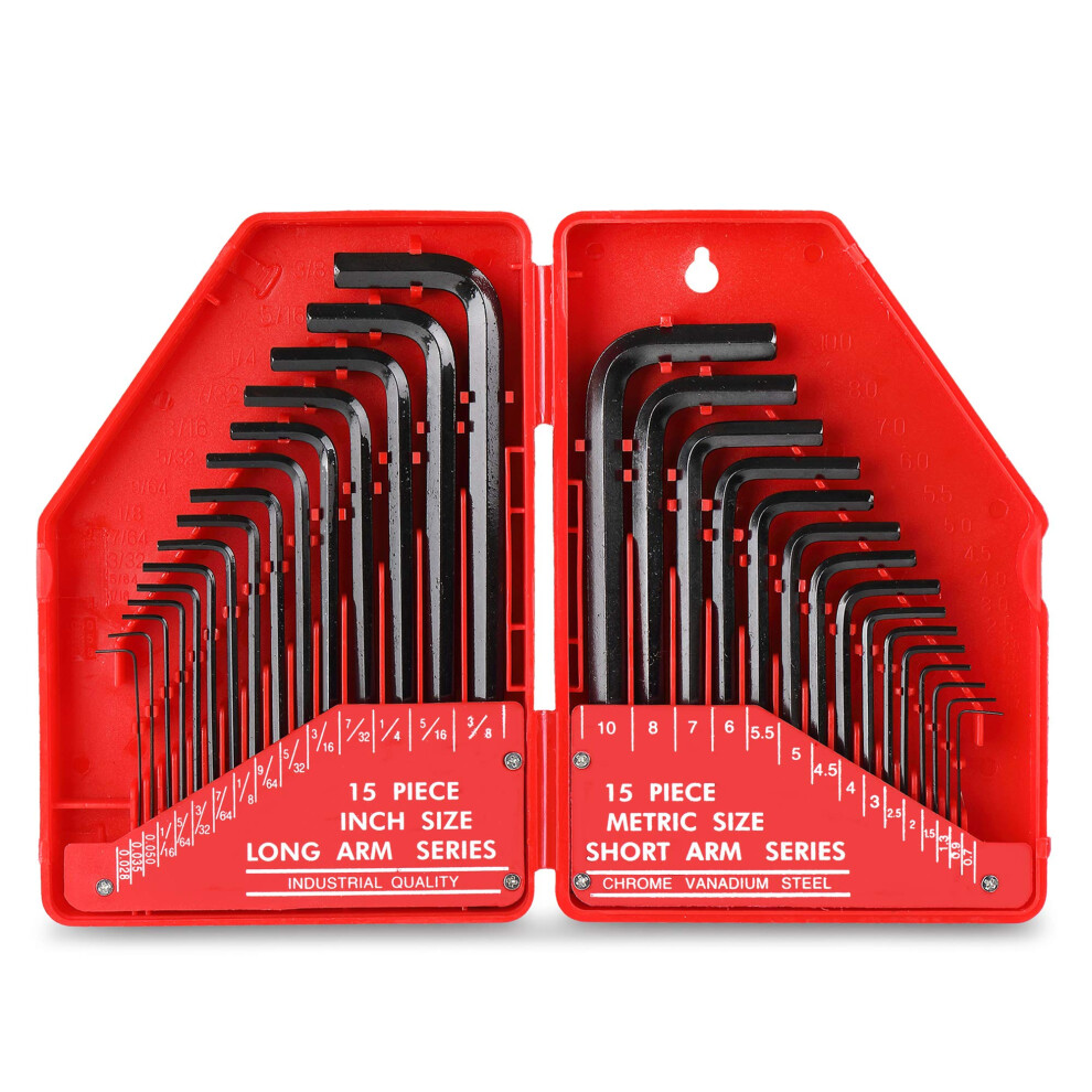 Hi,Spec 30Pc Imperial & Metric Hex Allen Key Wrench Folding Set With Small 88375106
