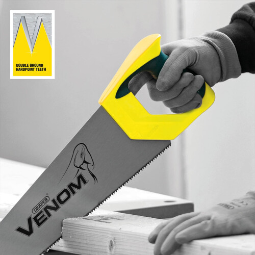 Draper Draper Venom Handsaw (350mm) , Second Fix Double Ground Hand Tool , High 1