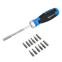 Amazon Basics DS,CJAMZ2010 12 Piece in 1 Magnetic Ratchet Screwdriver,