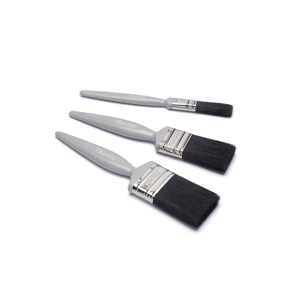 Harris Essentials Woodwork Gloss Paint Brush 3 Pack, 1In, 1.5In, 2In