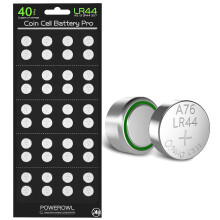 POWEROWL, LR44, Batteries, Capacity, AG13, SR44, L1154F, A76, Button, Coin, Cell, Battery