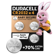 Duracell, CR2032, Lithium, Coin, Batteries, Up, Extra, Life, Baby, Secure, Technology, Packaging
