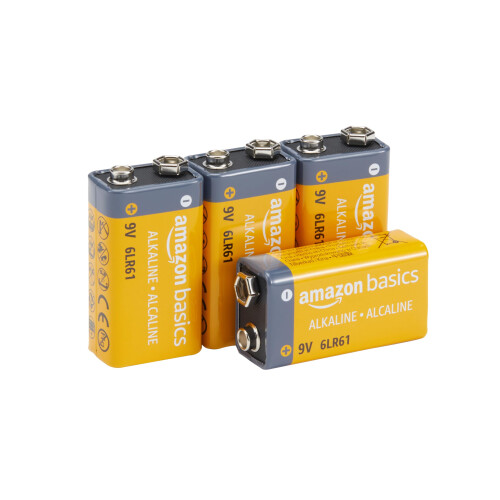 Amazon Amazon, Basics, Alkaline, Batteries, Shelf, Life, Smoke/CO, Detector, Electronics, Audio, 4-Pack, 9V