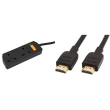 Elec, Way, Gang, Surge, Protected, Extension, Lead, Black, Amazon, Basics, High-Speed, HD