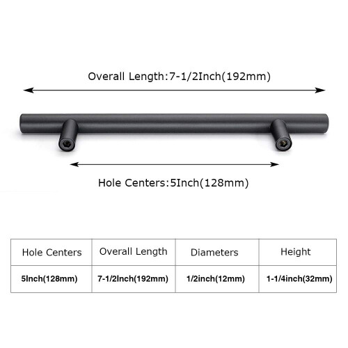 LONTAN 15 Pack Black Kitchen Handles 128mm Black Cupboard Handles Kitchen 2