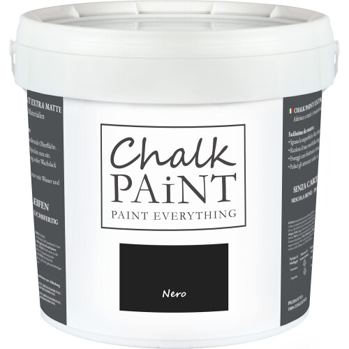 Chalk Paint Everything Nero (Black) – 5 l Water,Based Chalk Paint for