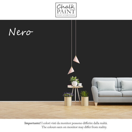 Chalk Paint Everything Nero (Black) – 5 l Water,Based Chalk Paint for 2