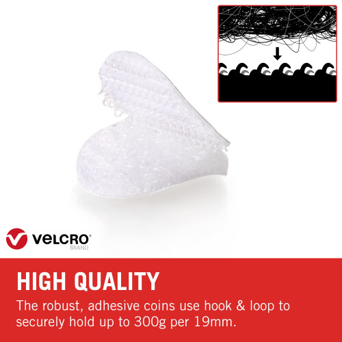 Velcro VELCRO Brand , Stick On Coins , Double Sided Hook & Loop Self Adhesive 1