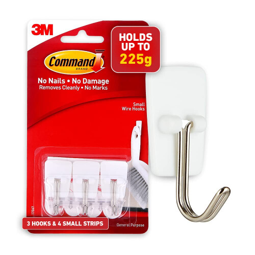 3M Command 17067ES Kitchen Utensil Hooks with Command Adhesive Strips , Small,