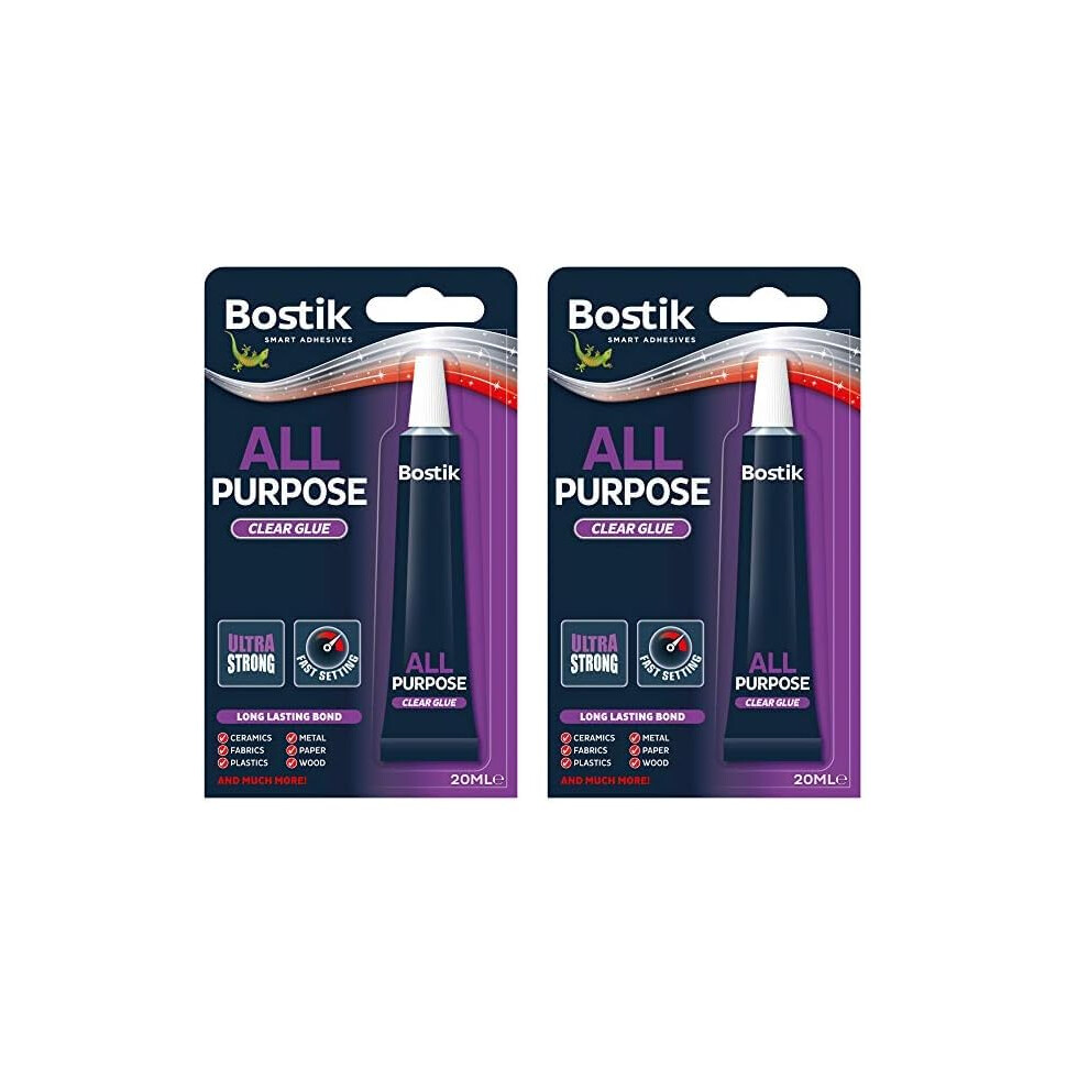 Bostik All Purpose Adhesive, Clear Glue For Minor Household Repairs, 20Ml 80854074