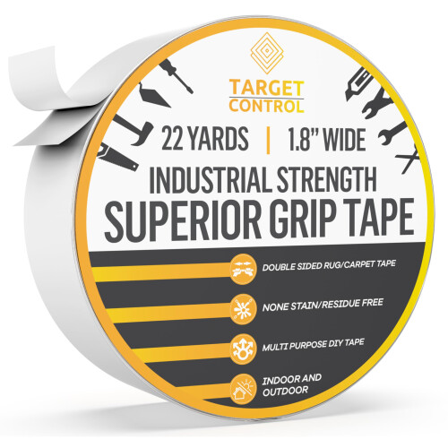 Target Control 65ft , SUPERIOR GRIP, Double Sided Carpet Tape, Extra Strong