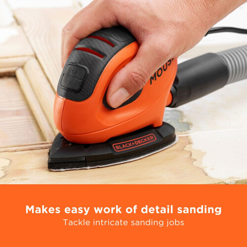 Black + Decker BLACK+DECKER Mouse 55W Detail Sander with 6 Sanding Sheets, BEW230,GB 1