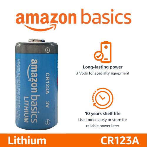 Amazon Amazon, Basics, CR123A, Lithium, Batteries, Shelf, Life, 10-Pack, 3V, 10-Year 1