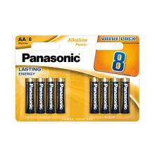 Panasonic, Alkaline, Power, AA, Mignon, LR6, Anti-Leak, Protection, batteries, 8, 1, 5V
