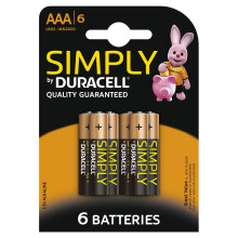 Duracell, Simply, Alkaline, AAA, Batteries, 6