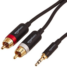 Amazon, Basics, RCA, Adapter, Cable, 3, 5, mm, 2-Male, 1, 2, 5-Pack