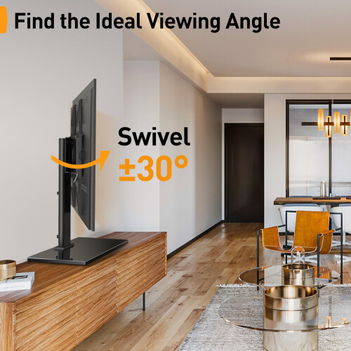 Universal, Swivel, TV, Stand, Table, LCD, LED, TVs, Height, Adjustable, Base, Tempered 1