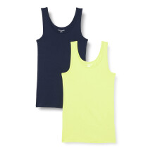 Amazon, Essentials, Women's, Slim-Fit, Vest, Lime, Green/Navy, XS, 2