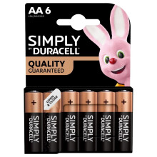 Duracell, Blister, Simply, AA, Batteries, LR06, 6