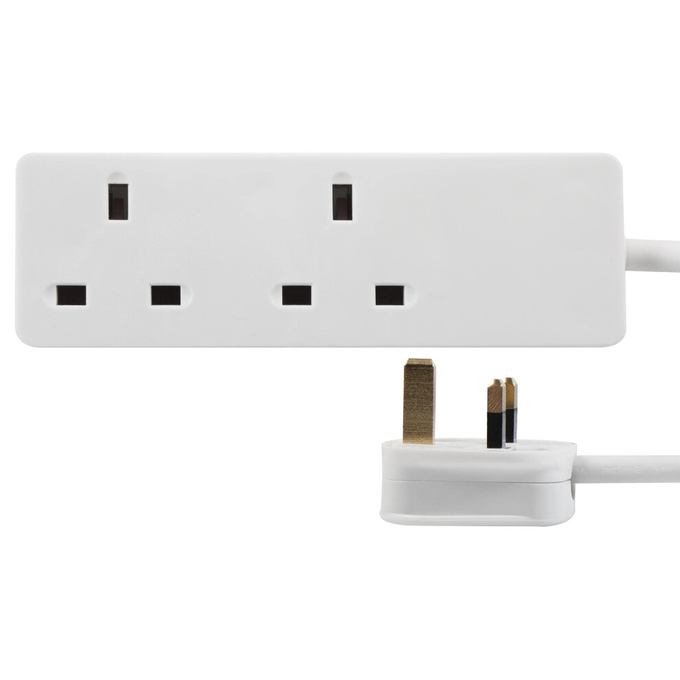 Elec, Extension, Lead, Cable, Uk, Plug, White, Pelb1403, 2-Gang, 500Mm, 13A 41244432