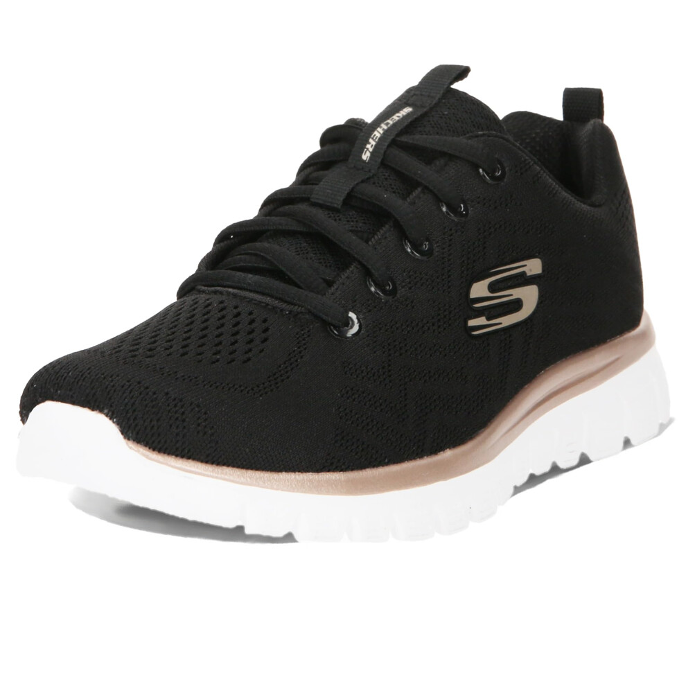 Skechers , Women's, Graceful, Get, Connected, Trainers, Sports, Shoes, Black/White, Uk, 4