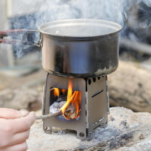 (Silver, 1 Count-9.3cm) Outdoor Camping Stove, Portable Folding Woodstove, Camping Kitchenware For Outdoor Survival, Picnic, Hunting