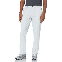 Amazon, Essentials, Men's, Straight-Fit, Wrinkle-Resistant, Flat-Front, Chino, Trouser, Light, Grey, 38W, 34L
