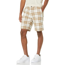 Amazon, Essentials, Men's, Classic-Fit, Chino, Shorts, Khaki, Brown, Plaid, 9, 23cm, 34W