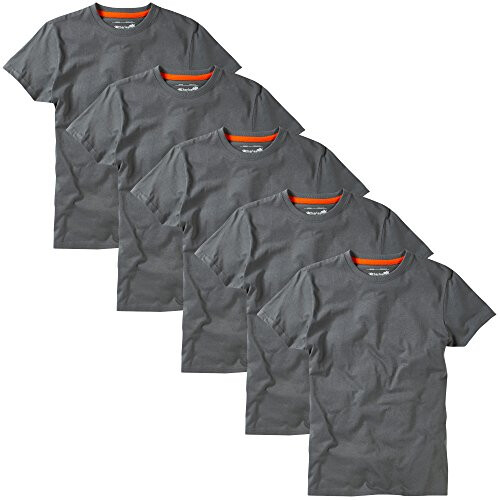 Charles, Wilson, Plain, Crew, Neck, T-Shirt, Large, Graphite, 5 1